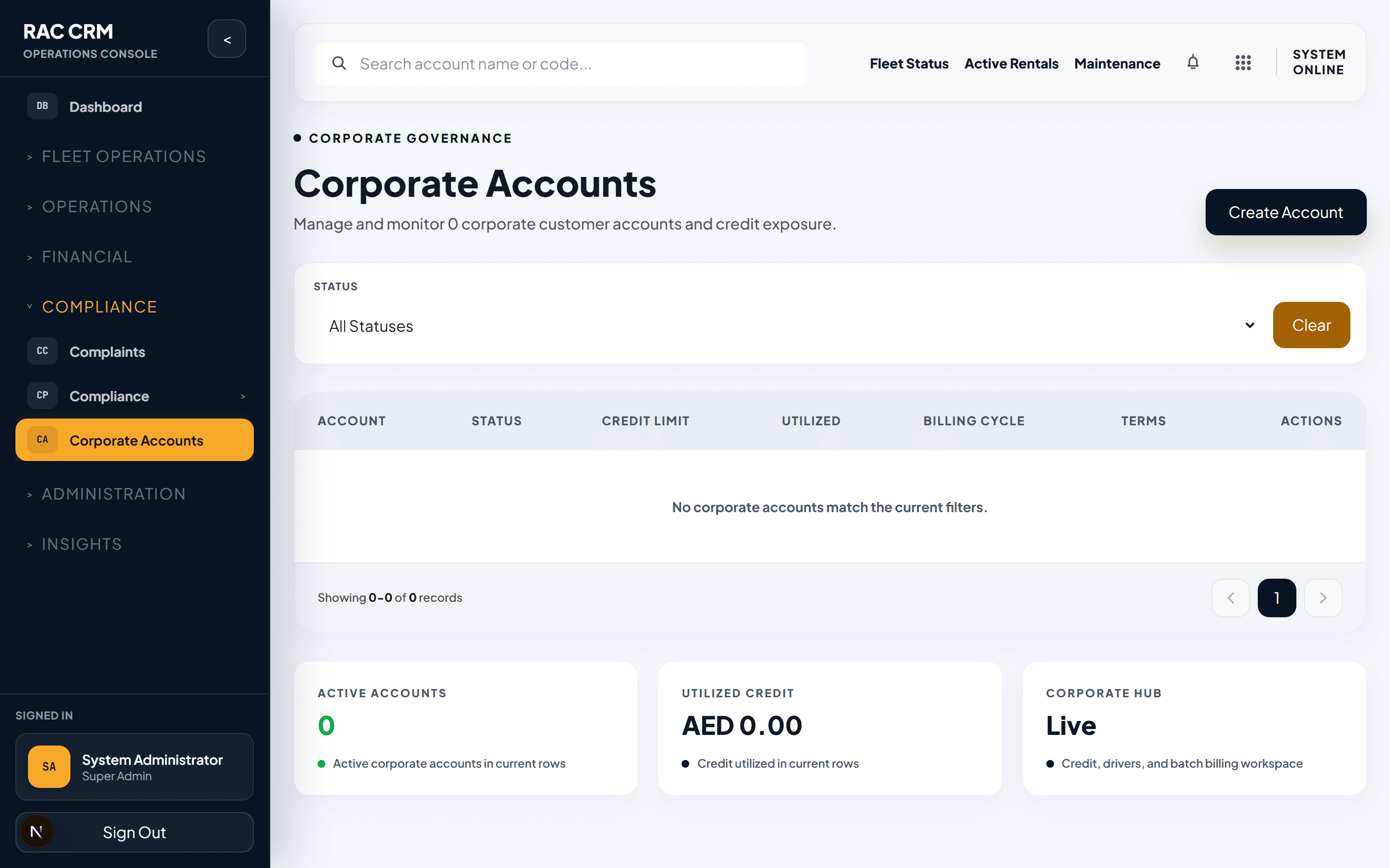 Corporate Accounts List
