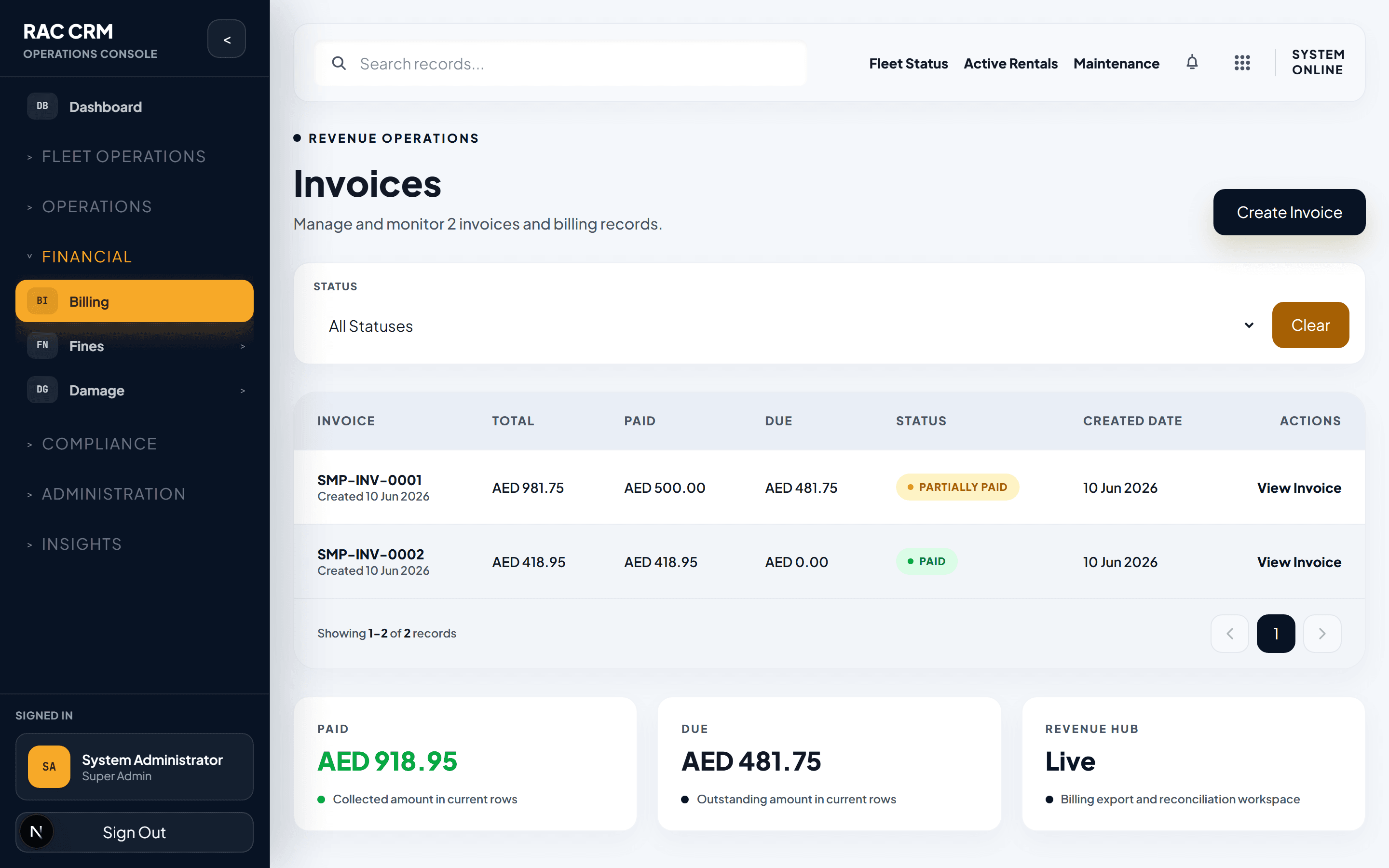 Invoice List